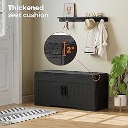 Homleke 2-Tier Storage Bench, Shoe Bench with
