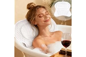 Bath Pillow Bathtub Pillows, Ergonomic Bath Pillow for Tub Neck and Back Support, 4D Breathable Air Mesh Luxury Bathtub Pillo