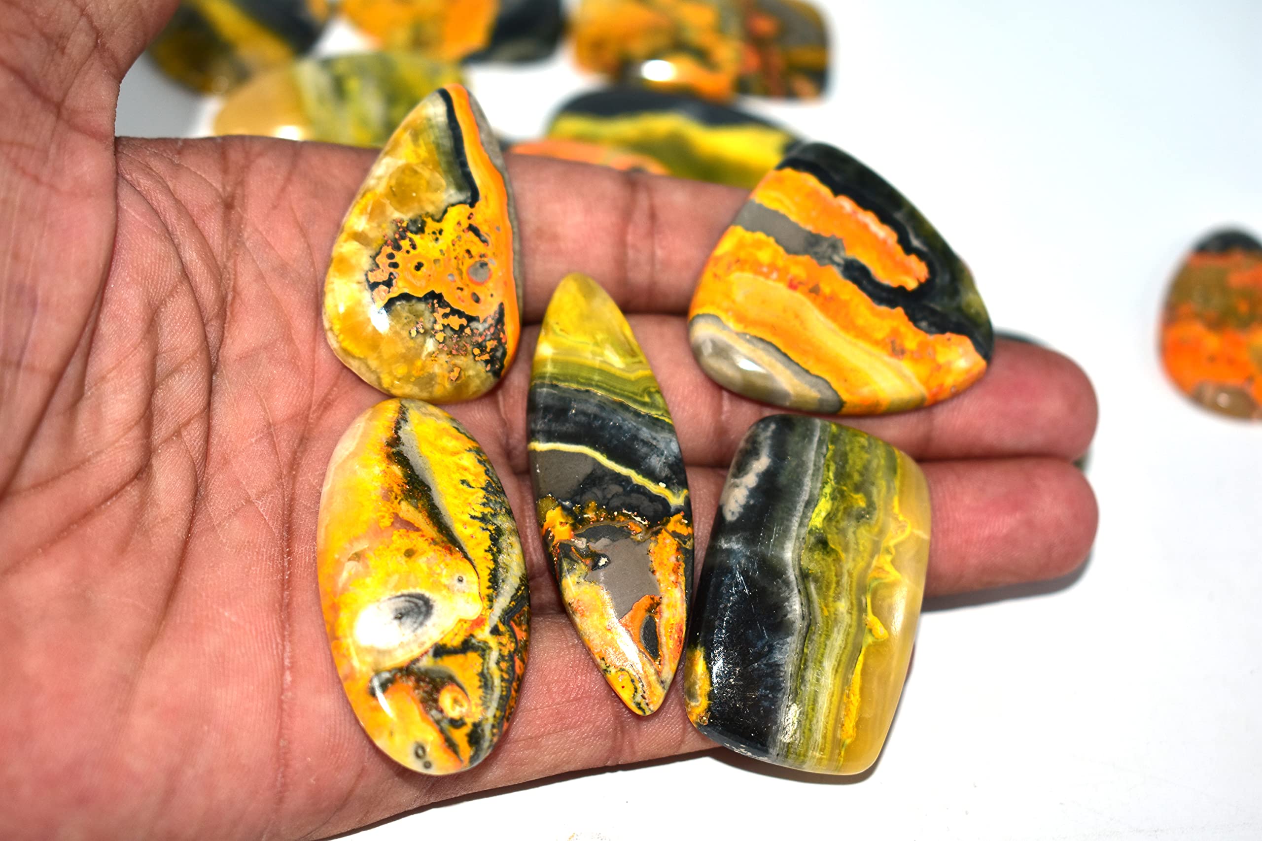 100Cts. Natural Bumble Bee Jasper Cabochon Lot, Jewelry Making Gemstone, Healing Crystals, Bulk Jasper