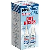 NeilMed NasoGel Nasal Saline Gel Spray, 30mL (Pack of 2) | Drip-Free Gel Spray, Water-Based and Water-Soluble, Aloe Vera and Sodium Hyaluronate, 30 ml (2 Bottles)