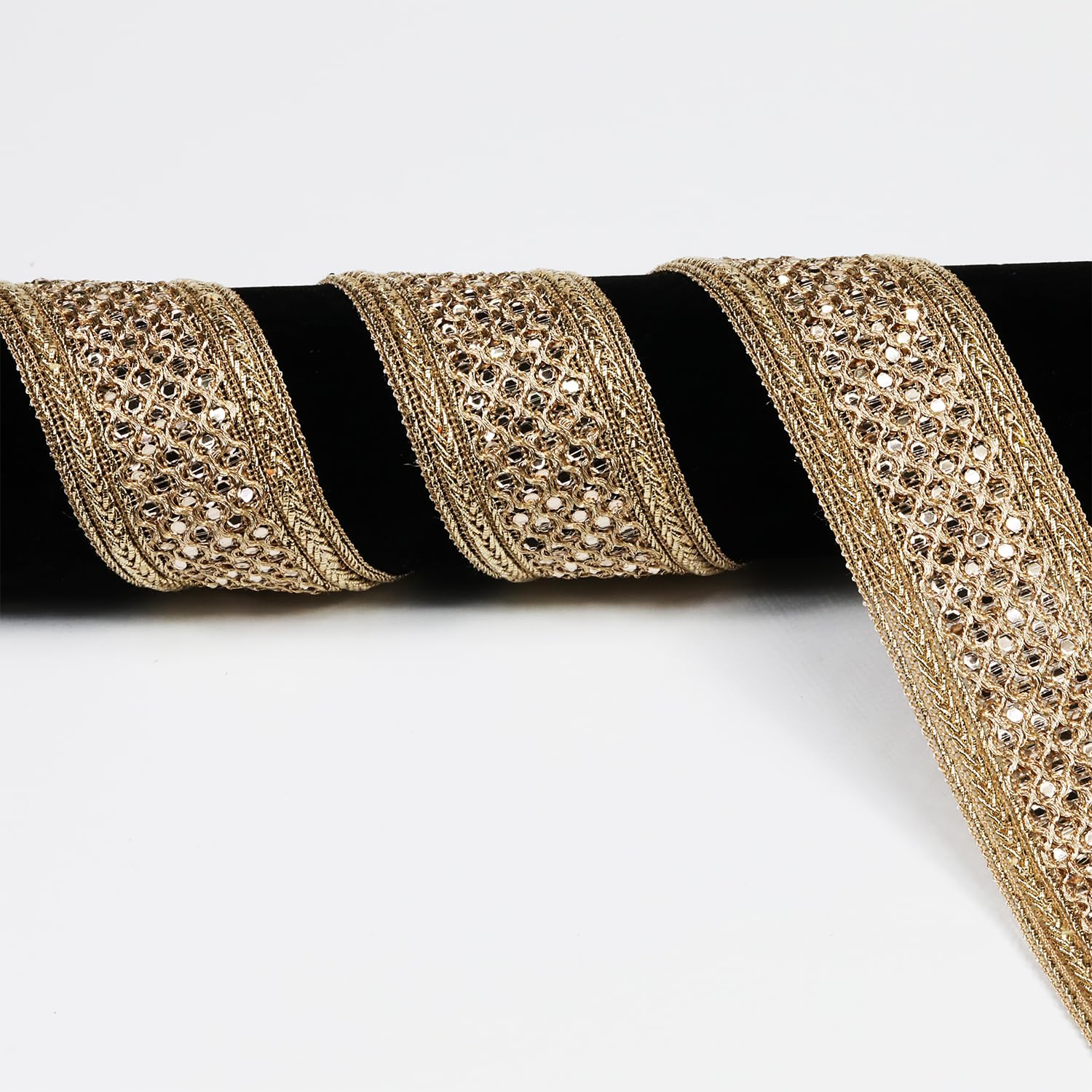 Photo 1 of 5 Yards?Width 43mm/1.69Inch, lace Trim Craft Ribbon Decorated Gimp Trim for Wedding Bridal, Performance Costumes or Jewelry, Crafts and Sewing ?Champagne?