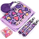Vipdeal Leopard Kids Wallet for Girls, Wallet for Little Young Girls 4-8 6-8 8-10 Ages Cute Small Toddler Wallet with Lanyard Christmas Gift, Purple Cheetah