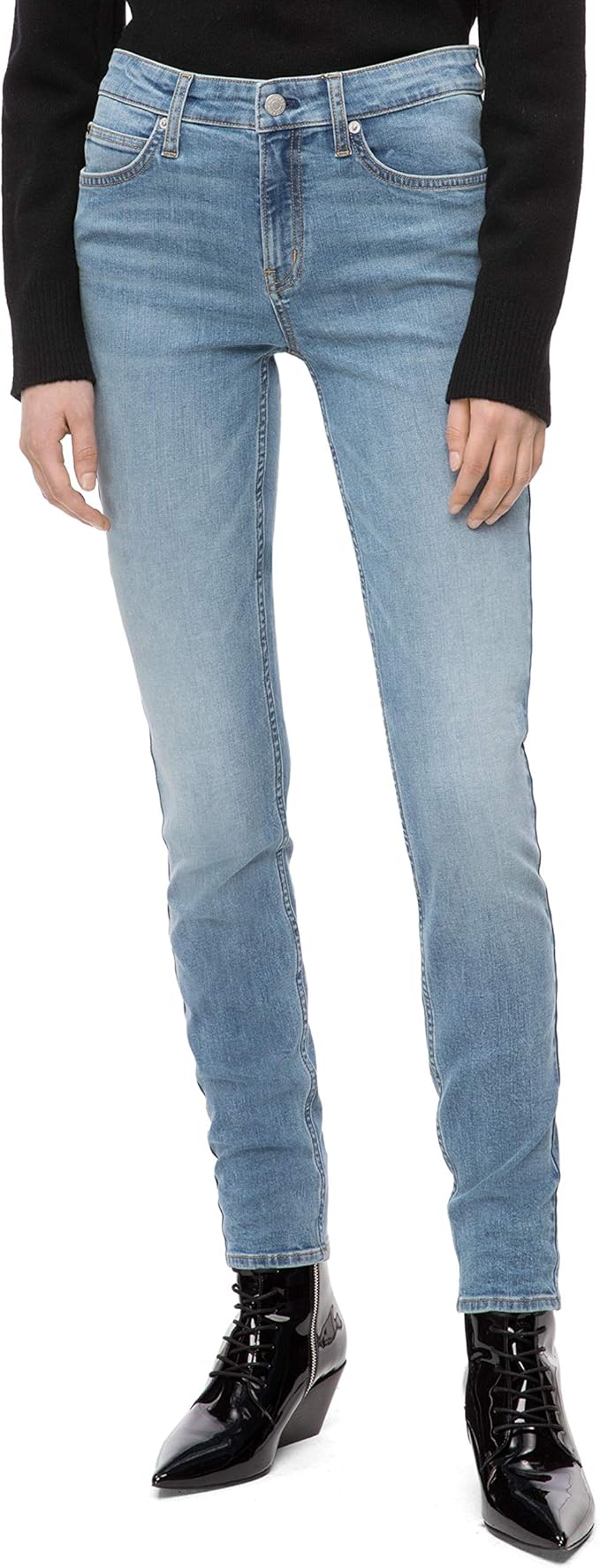 Calvin Klein 卡尔文克莱因 CK 中腰 女式紧身牛仔裤 28W*28L码 3.1折.88 海淘转运到手约¥193