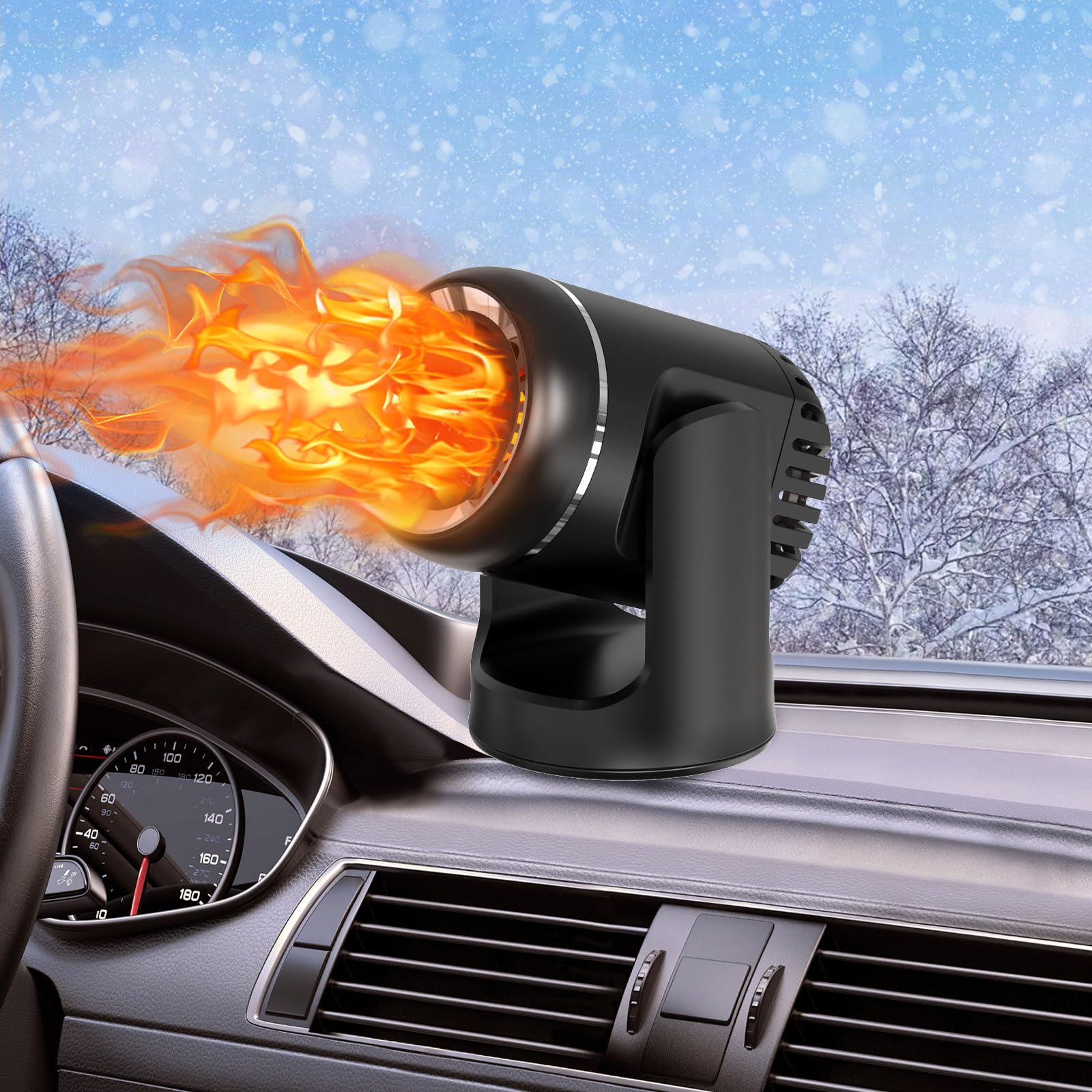 Photo 1 of 12V 150W Portable Car Heater Fast Demisting Defroster, Automobile Car Heater Can Heat Rapidly inwith Heating Cooling Air Purify, 360Degree Rotary Defroster Portable Car Heater (FF-6)