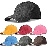 7 Pieces Unisex Vintage Washed Distressed Baseball Hat Baseball Cap Twill Adjustable Dad Hat