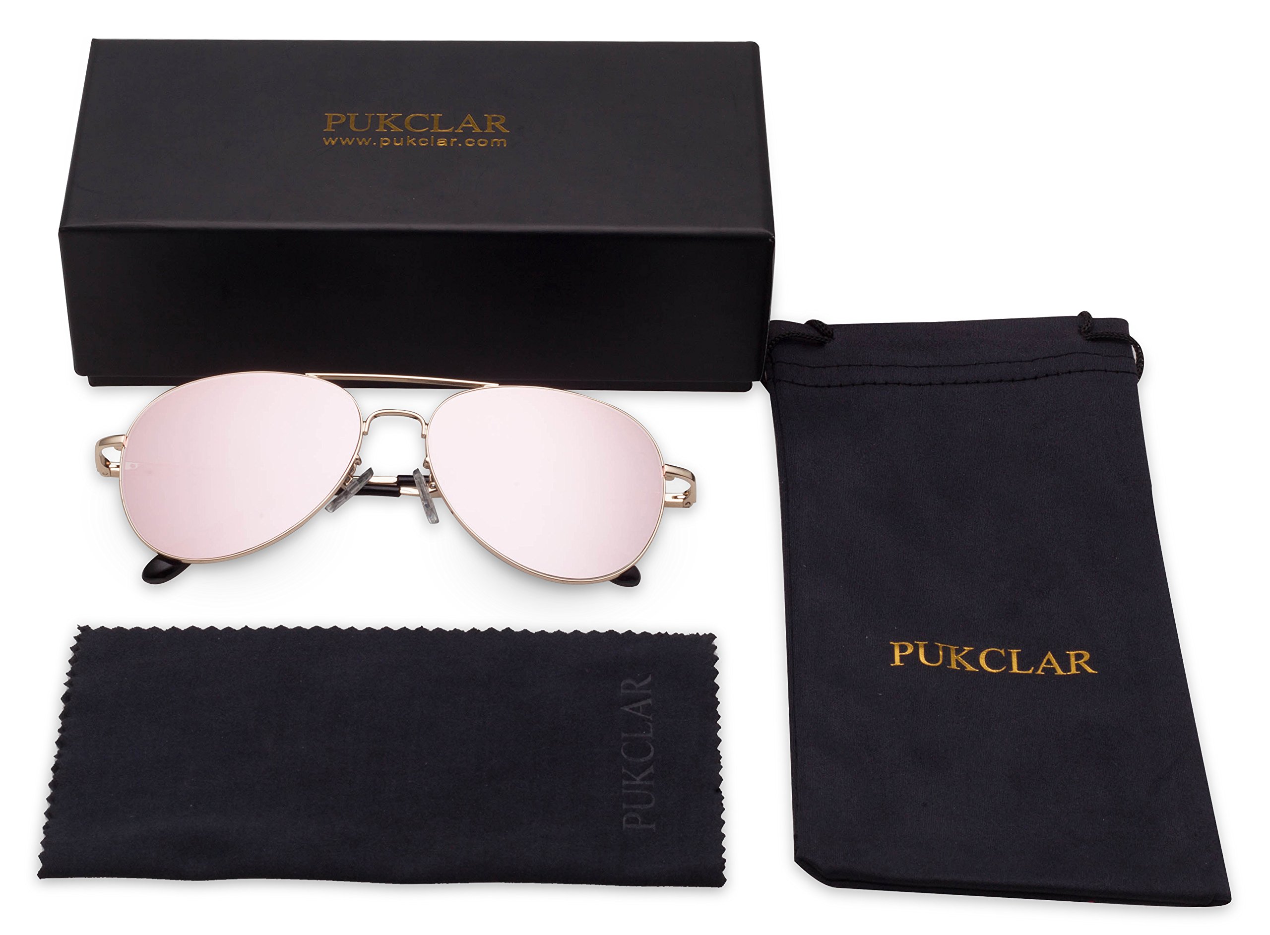 PUKCLAR Fashion Metal Frame Sunglasses for Men and Women Anti UV Anti Glare