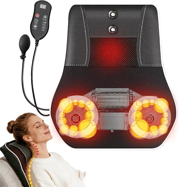 LANMUN BACK AND NECK MASSAGER WITH HEAT, DEEP...