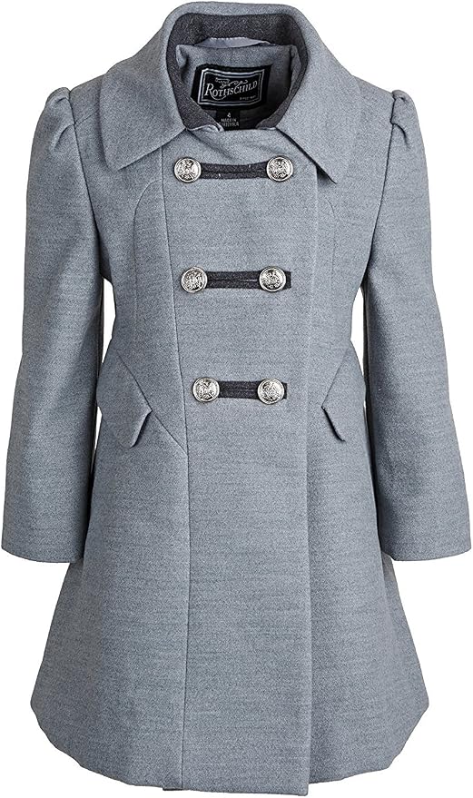 Rothschild Little Girls Grey Dress Coat Washable Wool