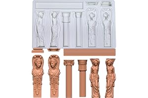 KAKIWYHHH Roman Column,Goddess Sculpture,Greek Marble Pillars,Bas Relief Retro,Fondant,Sugar Craft,Cake Decorating,Molds, Epoxy Resin Silicone,Baking DIY,Craft,Soap,Polymer Clay,Plaster