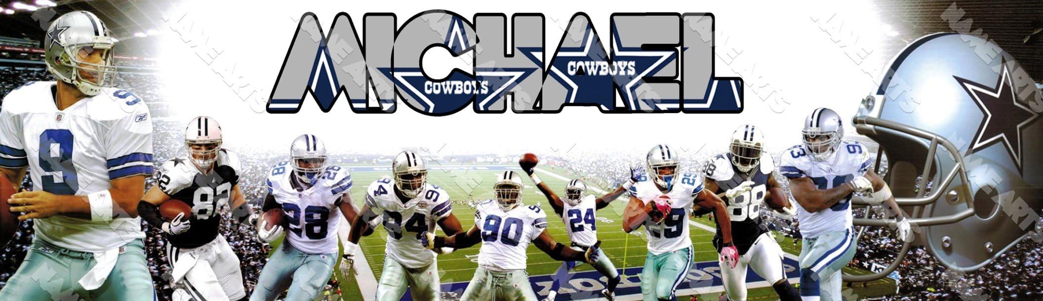 Personalized/Customized Bratz Dallas Cowboys NFL Name Poster Wall Decor Door Birthday Art Banner