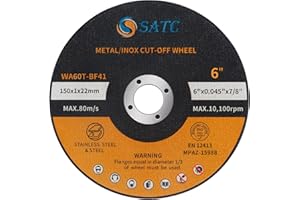 S SATC Cutting Wheel 6 in 6" x.045 x7/8" Cut Off Wheels for Metal 25 PCS Cutting Discs Fits Angle Grinder Concrete Accessories Saw Grinder Metal Cut Tools Grinder Attachment