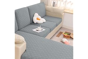hyha Individual Couch Cushion Covers, Universal Magic Sofa Covers Washable, Stretch Couch Sofa Covers for 3 Cushion Couch, Interior Sofa Seat Cushion Covers for Sofa (3 Cushion Sofa, Gray)
