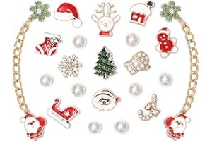 Eooberr 22Pcs Bling Rhinestones Pearls Shoe Charms with 2 Sparkling Shoe Chains, LOVE Queen Letter, Shoe Decorations Charms for Clog Sandals Women Girls Party DIY