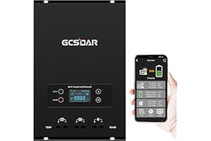 GCSOAR MPPT Solar Charge Controller 60A 12V 24V 48V auto Max PV 150V Solar Panel Regulator Fan Cooling Charger for Gel, AGM, Sealed, Flooded, LiFePO4 Lithium Battery