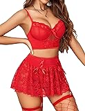 Avidlove Lingerie with Garter Set Women's Bra and