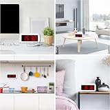 KWANWA Cordless Digital LED Alarm Clock 1.2" Display AA Battery Operated White view 7