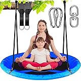 BAYINBULAK Tree Swing Set Saucer Swing Seat for Kids Backyard Outdoor (Blue)