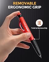 Nicpro Upgraded 3-In-1 Carpenter Pencils Set with Grip 2-Pack 26 Refills view 4