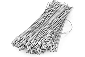 BlueCosto Wire Keychain Cable - 2mm Thick Stainless Steel Keyring Wire Loops w/Secure Screw Lock for Hanging Luggage Tags