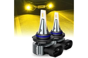 AUXITO 9006 HB4 LED Fog Light Bulbs, 3000K Amber Yellow, 6000 LM High Brightness, 30W Play and Plug, Super Penetration with 12 CSP Chips, Waterproof, DRL Bulbs Replacement for Cars, Pack of 2