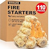 WABUPD 110 PCS Fire Starter, Fire Starter for Campfire, Light Compact Gear | Fire Starters for Fireplace, Charcoal Starter, BBQ, Fire Pit &amp;Chimney, Smoker, Fire Starters for Grill- Camping Accessories