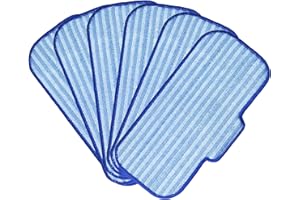 Newbealer 6 PCS Replacement Microfiber Pads for Steam Mops (NB603C NB602N) - Durable, Washable, and Reusable for Hardwood, Laminate, Tile, and Ceramic Flooring, Blue-White