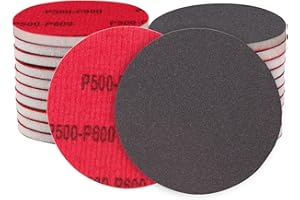 Shineboc 12Pcs 6 Inch Hook and Loop Sanding Sponge Discs 600 Grit Wet Dry Sanding Pads, Foam Sandpaper for Random Orbital San