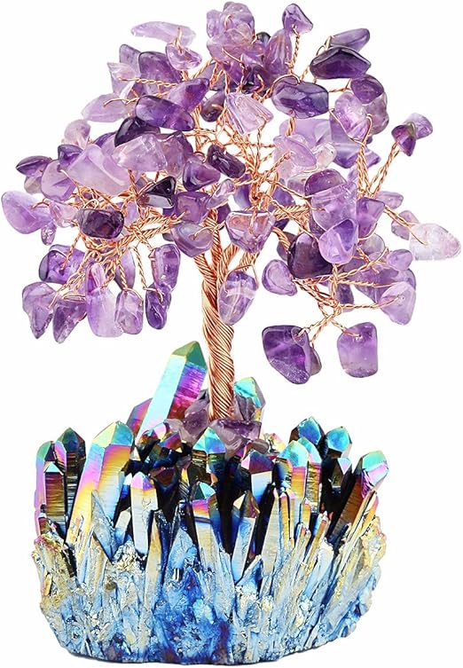 Amazon.com: Mookaitedecor - Árbol de cristal con base de cuarzo, bonsái para la riqueza y buena suerte: Home \u0026 Kitchen