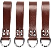 Rolarc Leather Tool Belt Suspender Loops Heavy Duty Strap Connectors Accessories (Attachment 4-Piece Set) (brown)