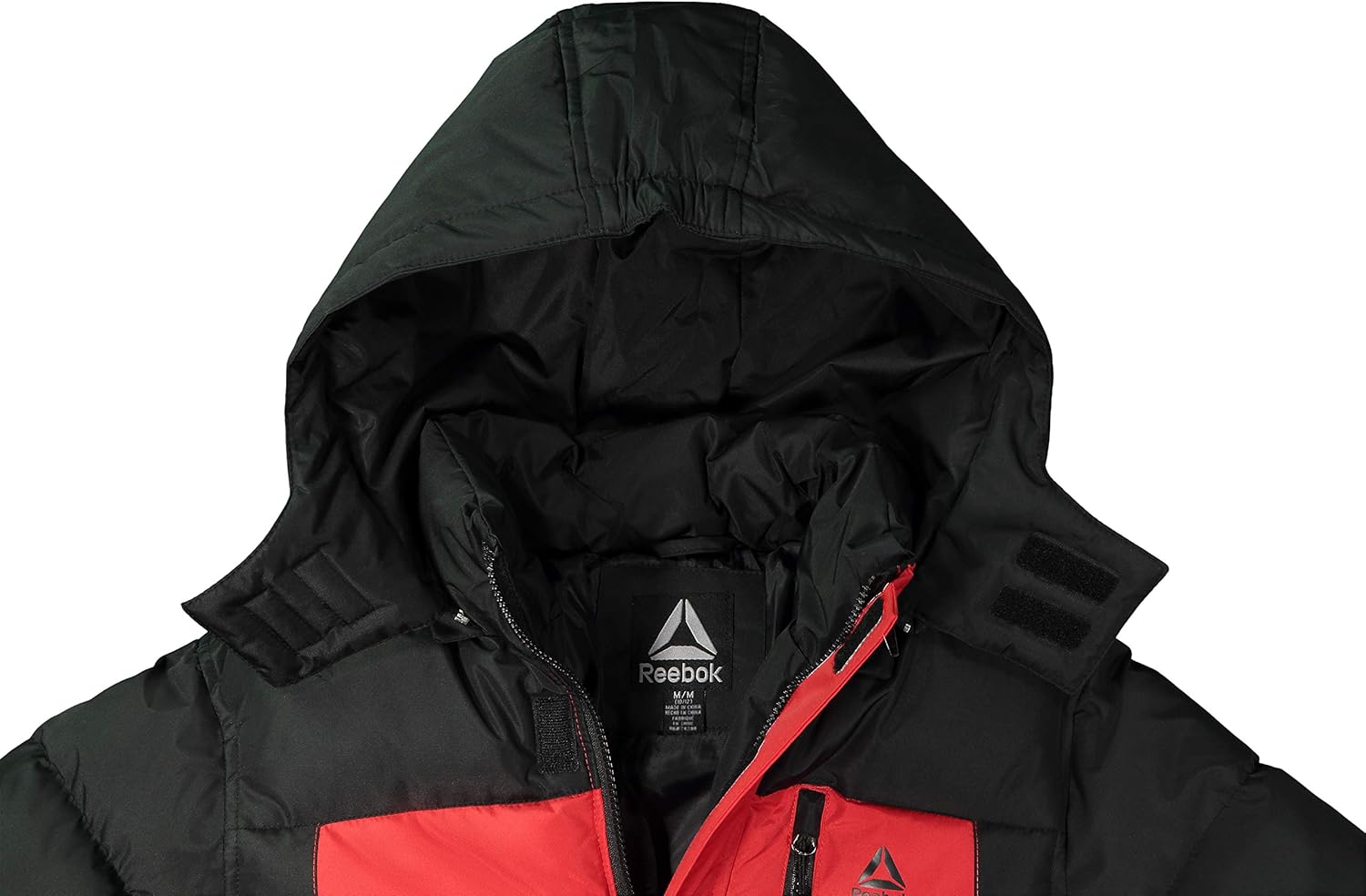 reebok men's heavy weight hooded bubble jacket