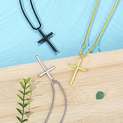 REVEMCN 14K Gold Filled Polished Beveled Cross