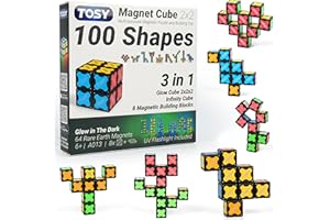 TOSY Magnet Cube 2x2-8 Blocks, 2in1 Toy: 2x2x2 Puzzle Cube and Customizable Infinity Cube, Easter Basket Stuffers Gifts for K
