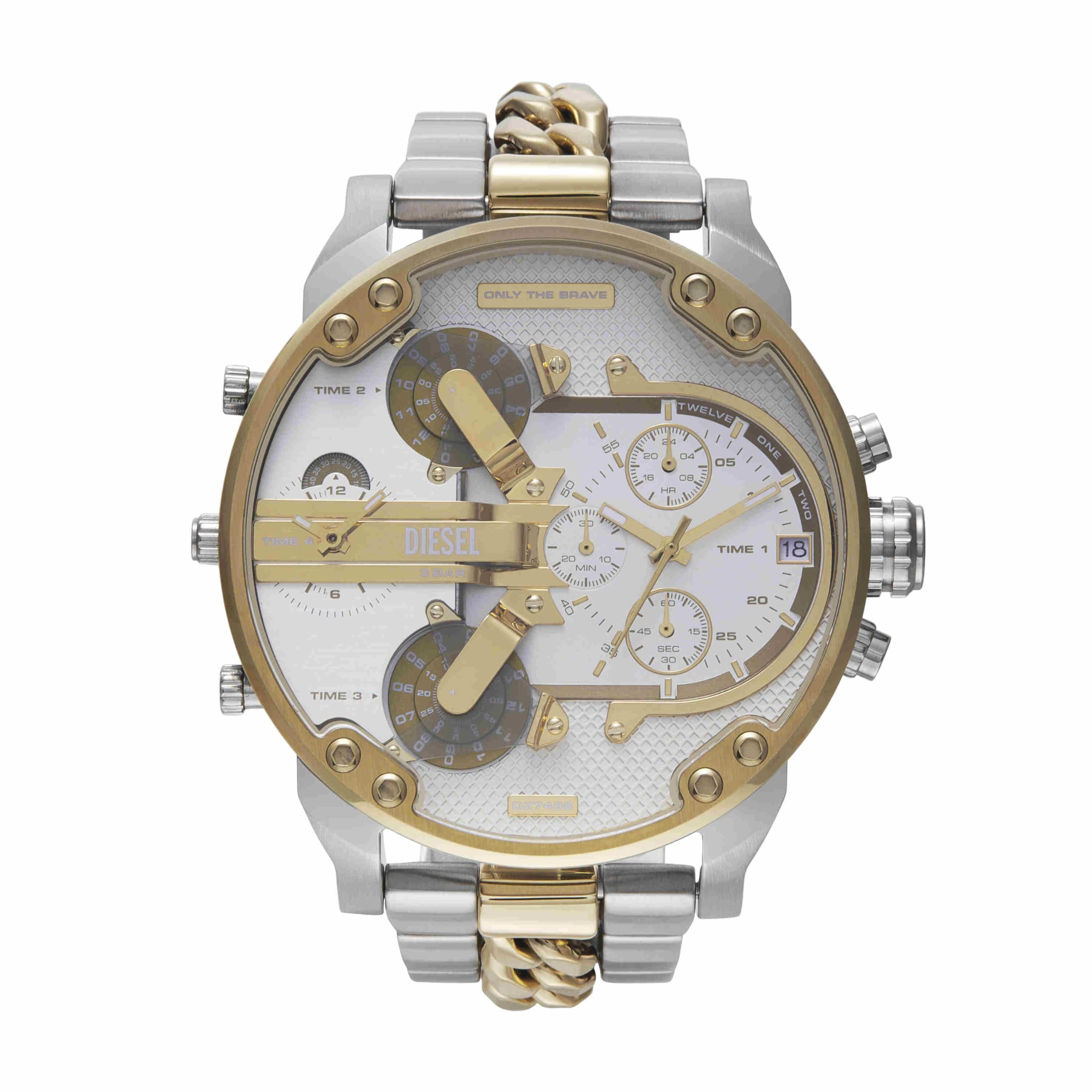 Diesel Men's Mr. Daddy 2.0 Chronograph Two-Tone Stainless Steel Watch Image Diesel Men's Mr. Daddy 2.0 Chronograph Two-Tone Stainless Steel Watch Image
