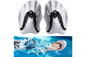 Hianjoo Swimming Hand Paddles for Adult and Junior (1 Pair), Power Strength Train Swim Fins Pool Exercise Swimming Accessories for Novice and Professional Use