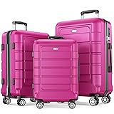 SHOWKOO Luggage Sets Expandable PC+ABS Durable