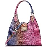 Makcr Joacbv Ladies Tote Leather Bags for Women Crocodile Embossed Zipper Satchel Purse Classy Compartments Crossbody bag