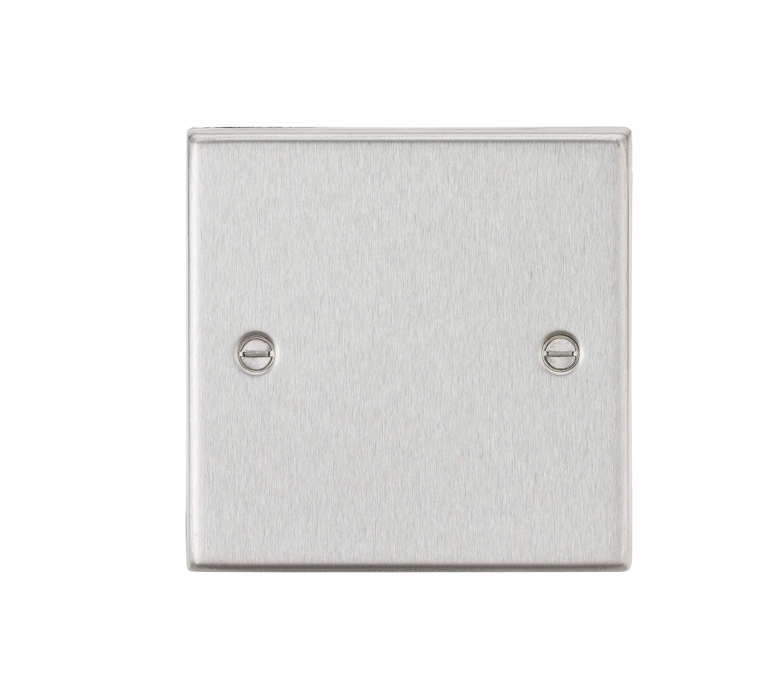 Knightsbridge 1G Blanking Plate - Square Edge Brushed Chrome