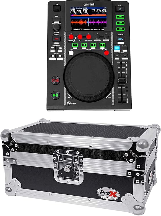 Gemini MDJ600 Tabletop USB/CD Media Player DJ MIDI Controller+Travel Case Musical