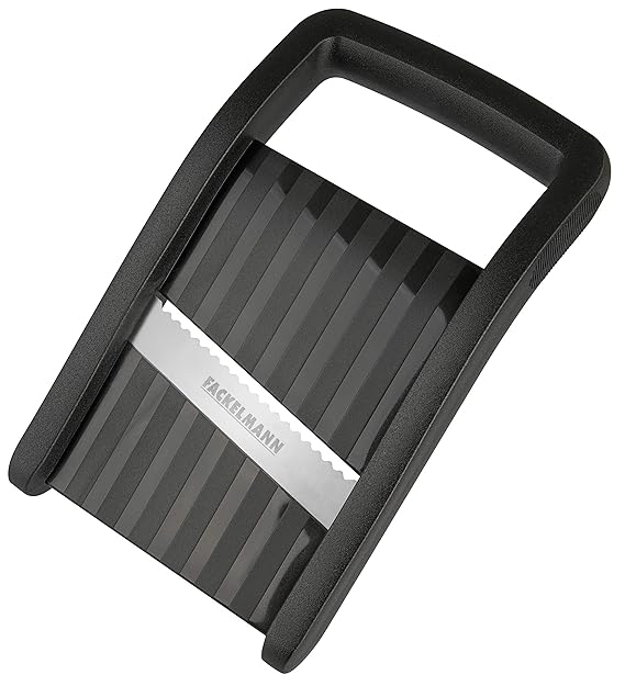 FACKELMANN Kompakt-Hobel, Gemüsehobel mit Edelstahlklinge, Reibe mit ergonomischem Griff (Farbe: Schwarz/Silber), Menge: 1 St
