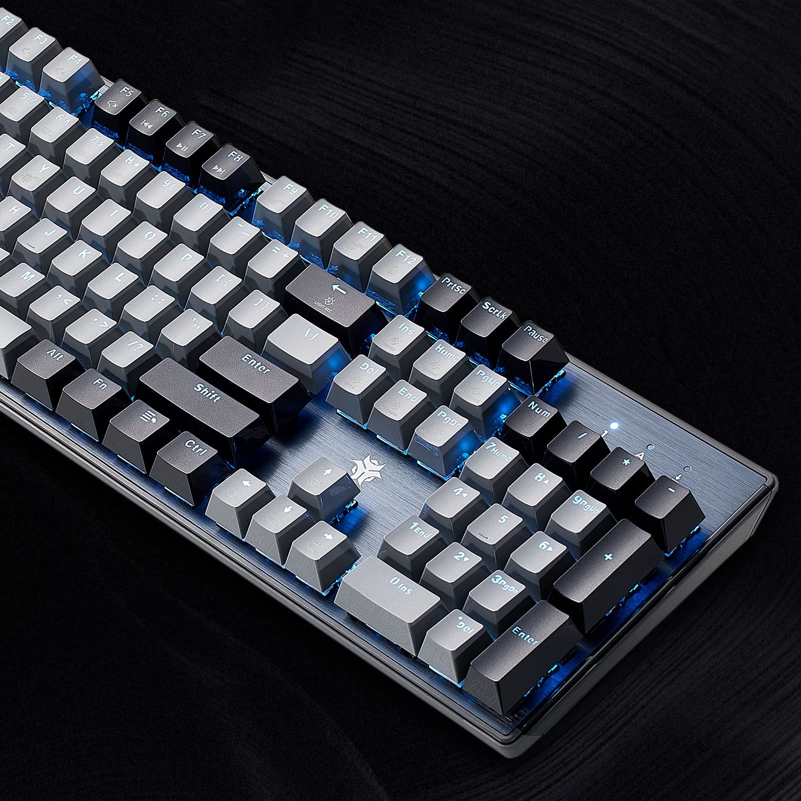 Hexgears メカニカルゲーミングキーボード GK715 104キー フルサイズ 有線コンピュータキーボード ホットスワップ可能 Kailh Box Switch ABSキーキャップ ブルーバックライトゲーミングキーボード PC/ノートパソコン用
