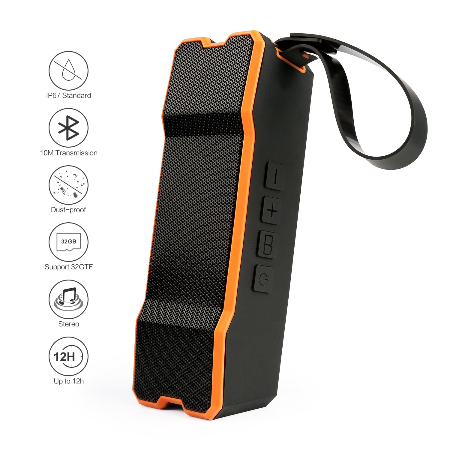 Bluetooth Waterproof Speakers, Fivanus Waterproof Portable Wireless Speakers Outdoor/Indoor Dustproof Shockproof Speakers Dual Enhanced Bass Driver(Low Harmonic Distortion and Superior Sound) (w/ Hands-Free Calling up to 30 Hrs Playtime)