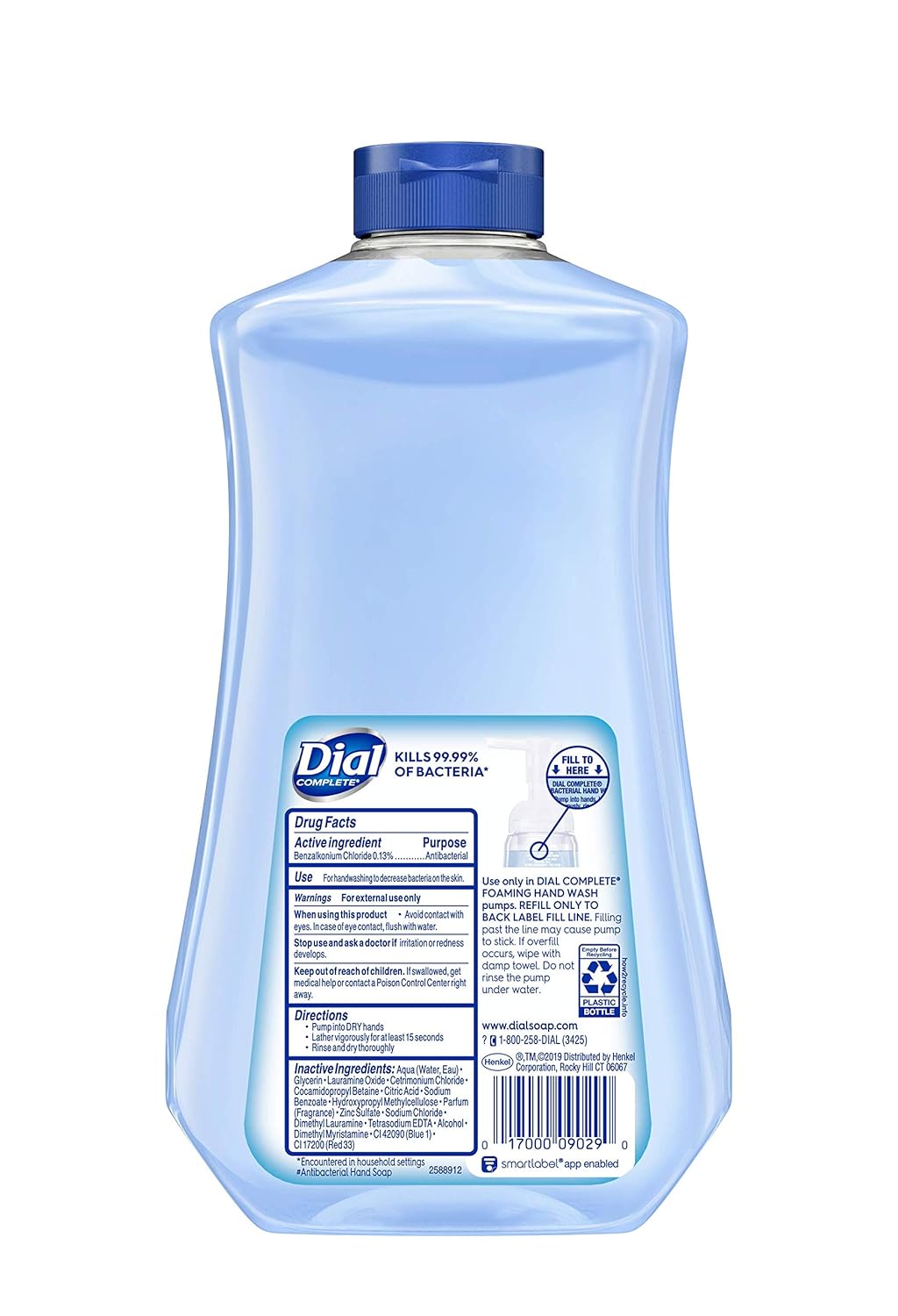 Dial Complete Antibacterial Foaming Hand Soap Refill, Spring Water, 40 Fl Oz (Pack of 6) : Beauty