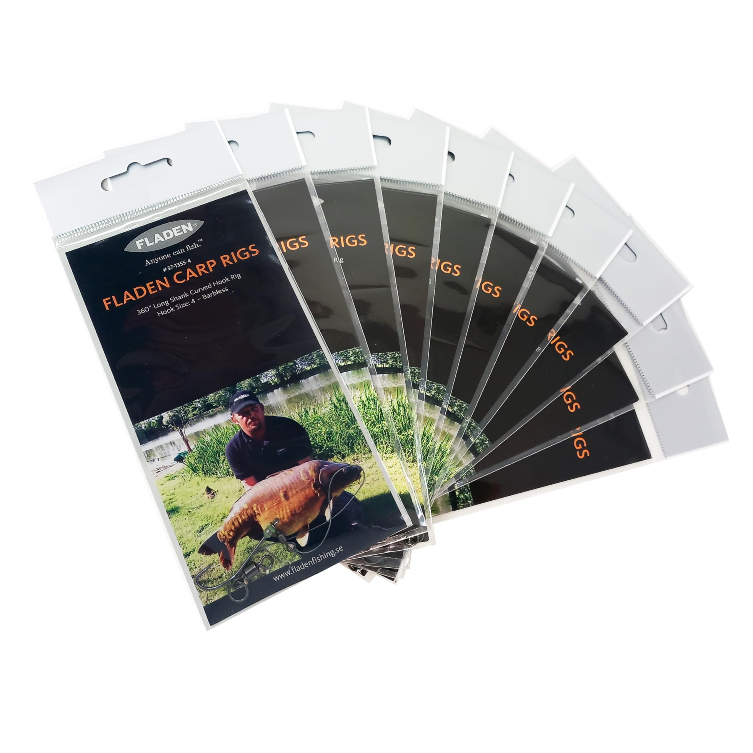 10pk 360° Long Shank Carp Rigs (Pre-Tied Size 4) Quality Fishing Rigs for Carp Angling [40-13554]