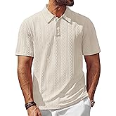 PJ PAUL JONES Mens Polo Shirts Short Sleeve Casual Textured Knit Polo Shirt for Men Golf Collared