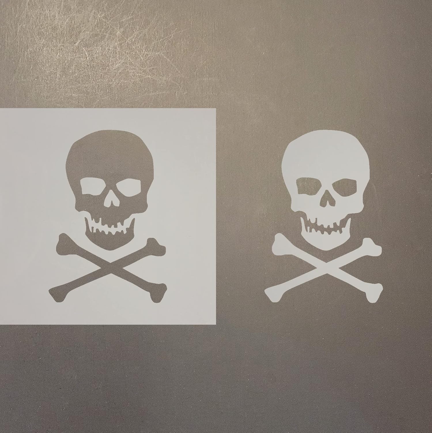 Mixed Media - Skull And Crossbones 1 Reusable Mylar Stencil - Art Craft Supplies 4 Inch