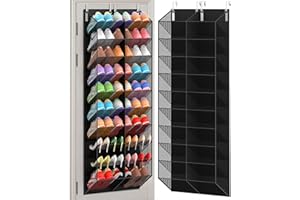 UVIAHOMI 30 Pairs Over the Door Shoe Organizer, Breathable Mesh Pocket Hanging Shoe Storage for Closet, 10-Tier Door Shoes Ra
