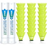 HIRALIY Yellow Nylon Badminton Shuttlecocks, 12/24 Pack Badminton Birdies | Birdies for Backyard &amp; Baseball Batting Practice, Wind Resistant Speed 77 Bulk Ball for Family, Beginners &amp; Outdoor Sports