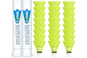 HIRALIY 6/12/24 Pack Badminton Birdies Nylon, 360 Nylon Glow in The Dark Badminton Shuttlecocks for Backyard, 2 Color Light U