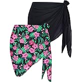 joyliveCY 2PCS Sarong Wraps for Women, Beach Cover Ups for Women, Chiffon Sarong Swimsuit Coverup for Pool, Summer Wear