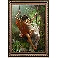 ELITEART - Springtime By Pierre Auguste Cot Giclee Framed Art Canvas Print -Framed Size: 20 1/2''x 28 1/2''